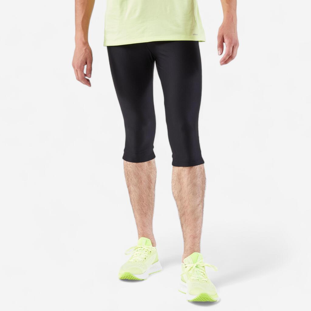 Men's Running 3/4 Tights - Kiprun Run 100 Black